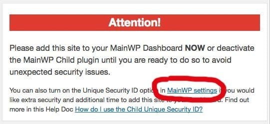 Wordpress wpMain Child Message