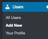 Wordpress dashboard User section